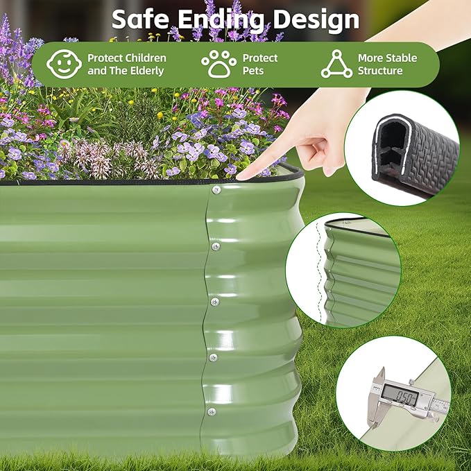 GoCampDriect 6IN1 Raised Garden Bed - 8x3x1.4ft Galvanized Raised Garden Boxes Outdoor Corrosion Resistant | Variable Shape 9x2x1.4ft Metal Raised Garden Beds for Planting Vegetable, Fruits, Flower GoCampDirect