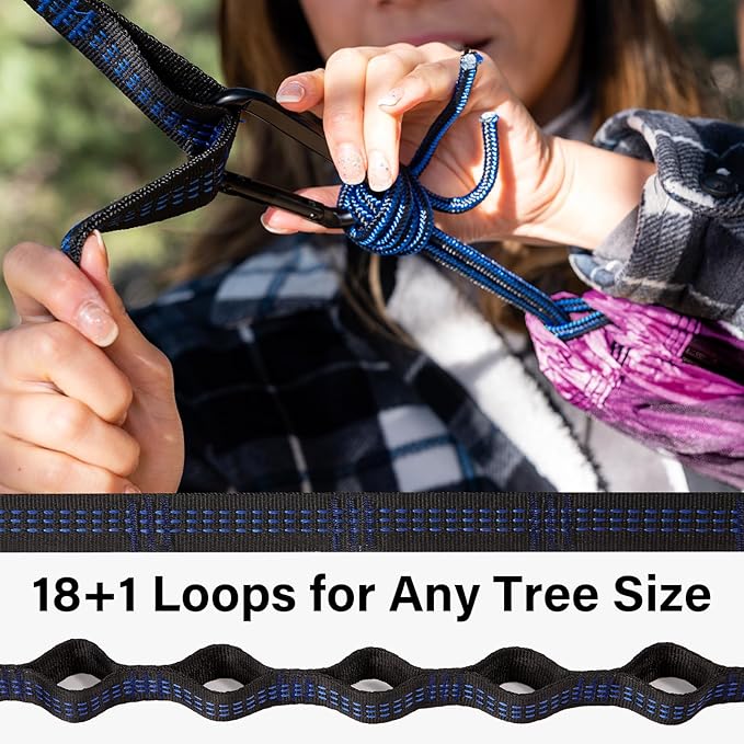 Kootek Camping Hammock, Portable Hammocks with Tree Straps & Attached Carry Bag, Camping Essentials Gear, Perfect for Outside Indoor Hiking Beach Backpack Travel Kootek