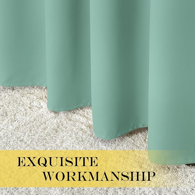 NICETOWN Blackout Sliding Glass Door Curtains, Room Darkening Thermal Insulated Curtains for Living Room Bedroom, Extra Wide Window Drapes, 1 Panel, W80 x L118, Aqua Blue NICETOWN