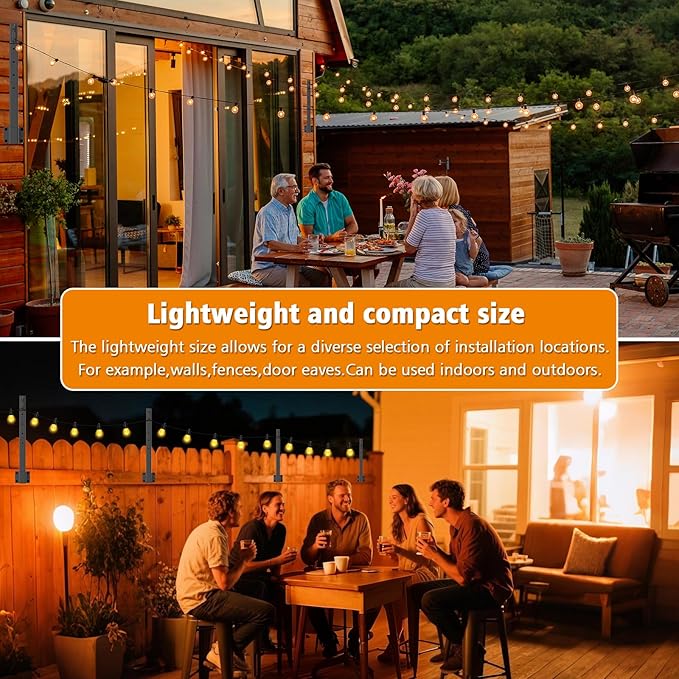 6 Pack String Light Poles,2.8Ft Light Poles for Outside String Lights,Outdoor Lights Pole with Fork,Metal Poles Stand for Patio Deck Backyard Mutovlin