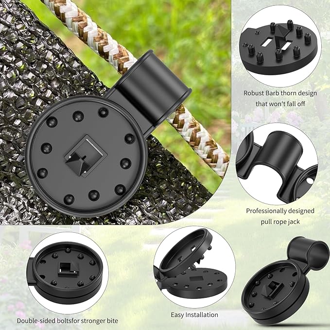 Heavy Duty Round Shade Cloth Clips 100Pcs - Plastic Garden Net Clamps for Shade Cloth for Garden, Tarp Clips Heavy Duty, Anti Bird Netting, Sun Shade Sail, Windproof Awning Clamp HYASIA