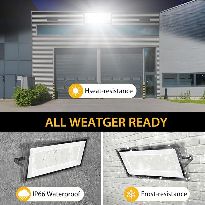 2 Pack 800W LED Flood Light Outdoor,3750W Equivalent Super Bright FloodLight with Plug,88500LM 5000K Daylight White IP66 Waterproof Commercial Lighting for Sports Fields,Counts,Arena,Stadium YANYCN