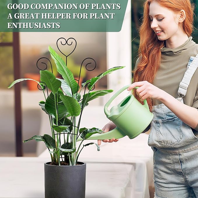 30 Inch Plant Trellis for Climbing Plants Indoor, Outdoor Metal Garden Trellis for Potted Plants, Houseplant Plant Support for Ivy Pothos Monstera Hoya Flower Vine Black Heart (Black-2pcs) OYOEETD