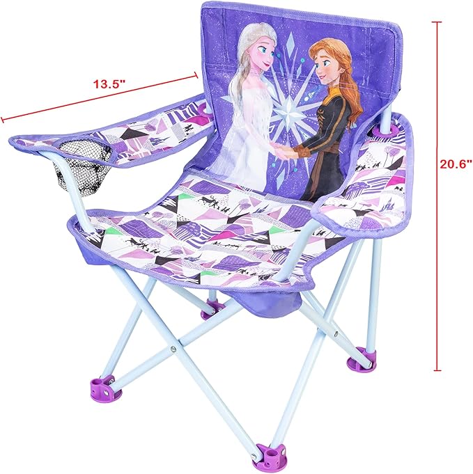 Disney Frozen Kids Chair Foldable for Camping, Sports or Patio with Carry Bag, Toddlers 24M+ Frozen