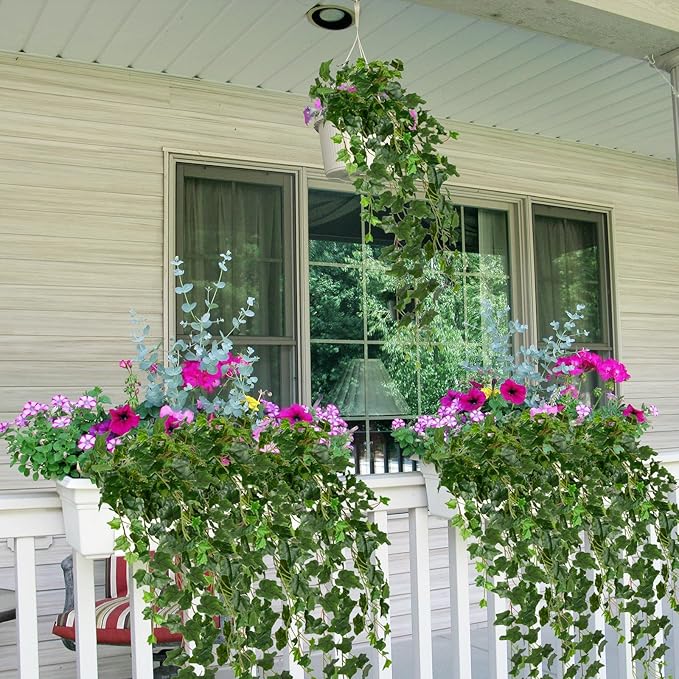 Hollyone Artificial Hanging Plants 36" Fake Ivy Vine Faux Ivy Leaves Hanging Plant Greenery for Wall House Room Patio Indoor Outdoor Home Shelf Office Wedding Decor Hollyone