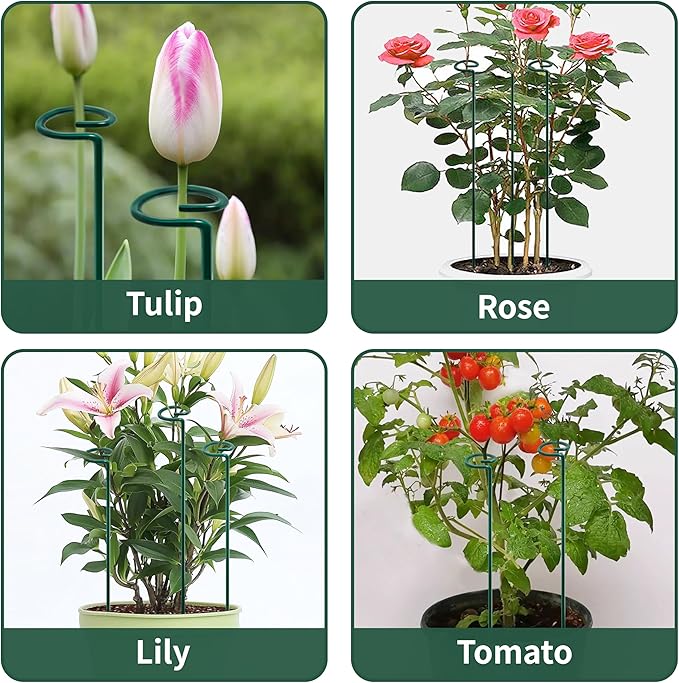 36” Tall Plant Stakes, 6 Pack Plant Support Stakes,6mm Heavy-Duty Metal Garden Stakes, Flower Stakes for Lilies, Dahlias, Gladiolus, Sunflowers, Tomato, Clematis SYITCUN