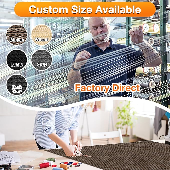 Artpuch Sun Shade Cloth with Grommets & D-Rings, 90% UV Protection Shade Cover, Rectangle Shade Sail for Outdoor, Patio, Pergola (Custom Size) Artpuch