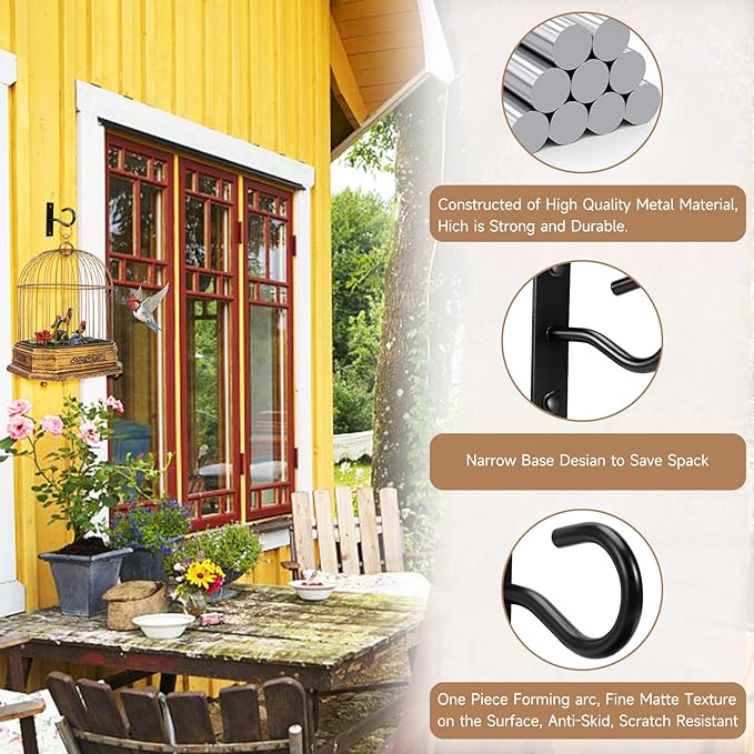 Ceiling Hooks for Hanging Plant, Hanger for Indoor and Outdoor Plant Pots Holder, Wall Hook for Planters, Flower Basket, Wind Chimes, Lanterns, Lights, Bird Feeders, Home Decor-2.5Inch 2Pack AnDocK
