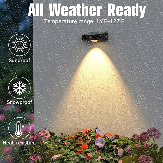 Solar Led Wall Light,Rgb Color Changing Spotlight - Waterproof Outdoor Garden Path Lighting Patio Fence Lights,10 Modes Auto On/Off,Ip44 Abs Material,No Wiring Needed For Yard & Courtyard (12 P) ZSYIQIXI