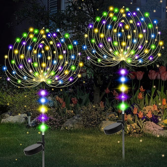 Garden Decor Solar Lights Outdoor,155LED 8 Lighting Modes Pole Light Waterproof Colorful Solar Garden Lights for Christmas, Halloween Decoration,Yard, Patio, Porch,Flower Pot,Pathway (2Pack) Rootora