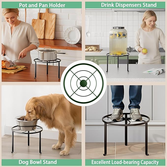 5 Pack Metal Pot Rack Stand,Patented Plant Stand for Flower Pot Heavy Duty Potted Holder Indoor Outdoor, Rustproof Iron Garden Container Round Supports Rootora