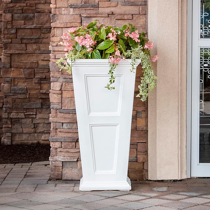 Mayne Fairfield 40-Inch Tall Planter – Weather-Resistant Indoor/Outdoor Garden Pot for Flowers, Patio, Porch, and Entryway, Durable Design Mayne
