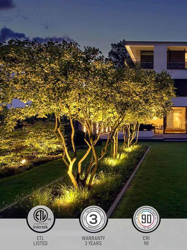 LEONLITE Dia. 4 Inch Well Lights Landscape LED In Ground, Grated Top, 3000K Warm White, 12-24V AC/DC CRI90 Low Voltage Garden Landscaping, Rock Color Aluminum Housing, Pack of 6 LEONLITE