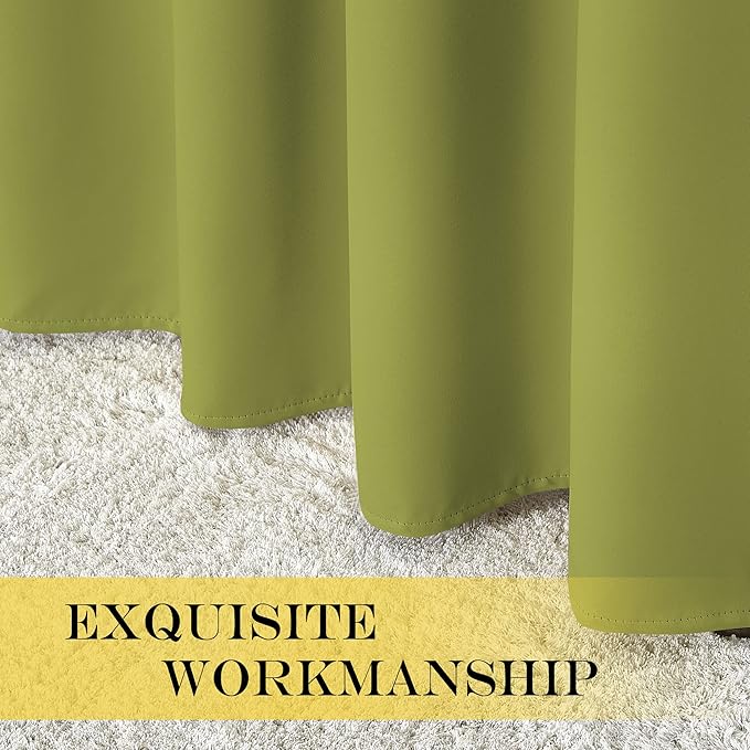 NICETOWN Sliding Door Curtain 108 Inches Long - Blackout Thermal Insulated Grommet Room Divider Privacy Drape for Patio Glass Door, 1 Panel, Fresh Green, 100 Inch Extra Wide NICETOWN
