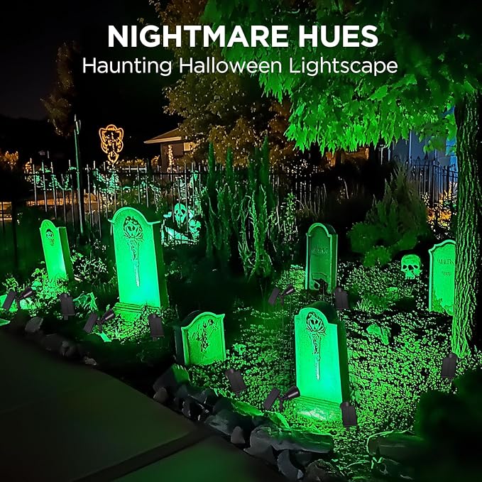 InnoGear Solar Lights Outdoor Waterproof Christmas Halloween Solar Garden Light for Outside Yard Landscape Lighting Pathway Spot Lights Spotlight Wall Light Auto On/Off, 2 Pack (Red and Green Light) InnoGear
