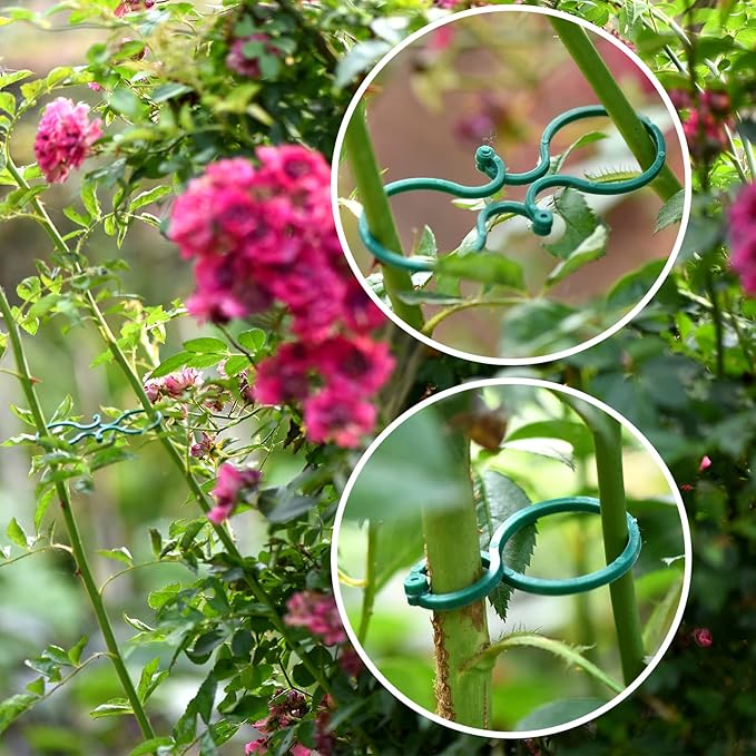 118 Feet Soft Plant Tie Green Twist Garden Ties with 20PCS Plant Clips for Plants Gardening Home Office Organization TPR Garden Ties Supplies with 2mm Diameter TELENT+OUTDOORS