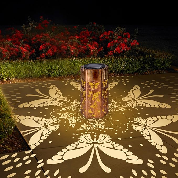 Butterfly Solar Lights Outdoor -Mothers Day Gifts for Mom Grandma, Birthday Gifts for Women, Butterflies Solar Lanterns Outdoor Waterproof Garden Decoration for Outside Eandisom