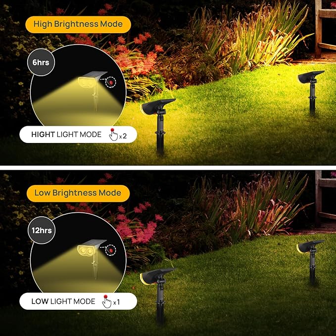 Linkind Solar Lights Outdoor StarRayS, Bright Solar Spot Lights Outdoor, IP67 Waterproof Spotlights for Landscape Garden Yard Walkway Patio Tree（Warm White, 6 Pack） Linkind