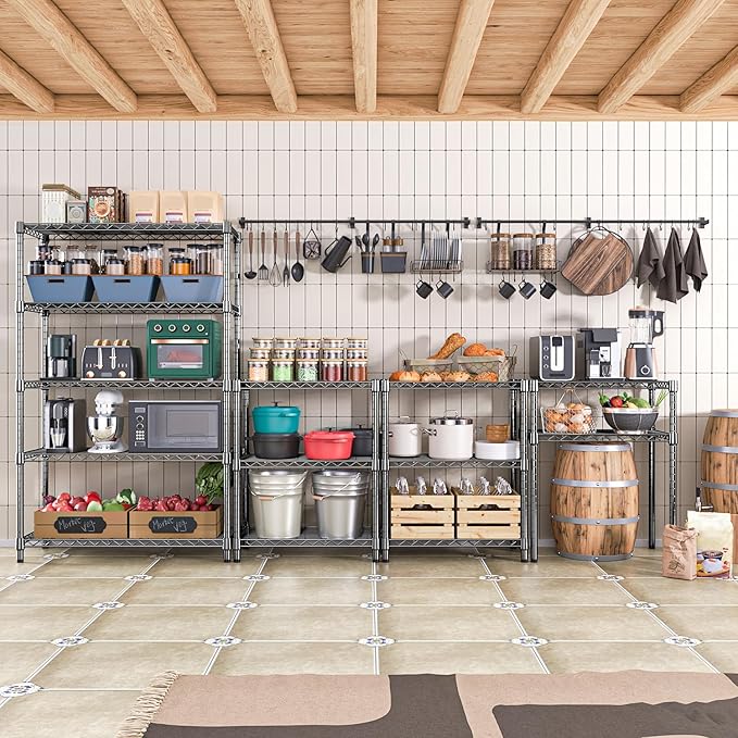 1750 lbs Steel Storage Shelving 5-Tier Utility Shelving Unit Steel Organizer Wire Rack for Home,Kitchen,Office,Garage, 1750 LBS Capacity 17.7" D x 47.2" W x 72.3" H MEIGAOPLASTICANDMETALHKCOLIMITED