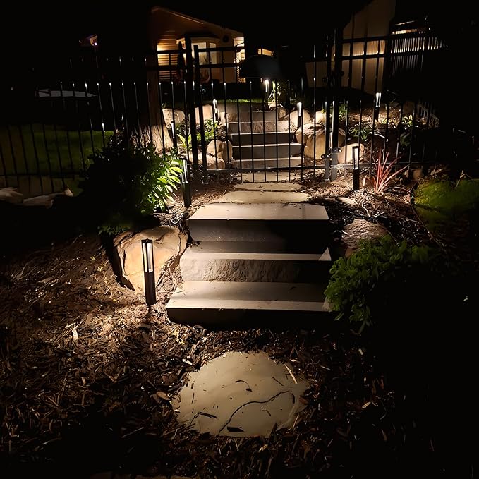 LEONLITE 5CCT 10-Pack Low Voltage Landscape Pathway Lights, Update 1800K2700K3000K4000K5000K Selectable, LED Bollard Path Light, 3W Outdoor Landscape Lighting for Driveway, Aluminum, 12-24V, ETL, IP65 LEONLITE