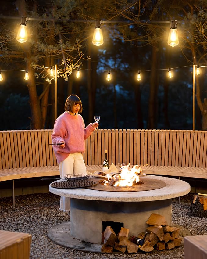 Doukegde 100FT LED Outdoor String Lights, 2700K LED Patio Lights Outdoor Waterproof with 50+2 Shatterproof Vintage Bulbs, Plug in Hanging Light for Porch, Backyard, Garden, Gazebo [Non-Solar] Doukedge