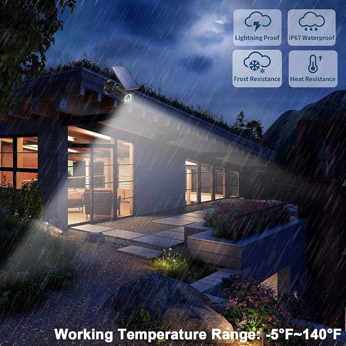 Solar Lights Outdoor Motion Sensor Flood Lights 2000LM IP67 Waterproof Security Spot Lights for Yard Garden Patio 4 Pack CAHOUGSMTSolarLights
