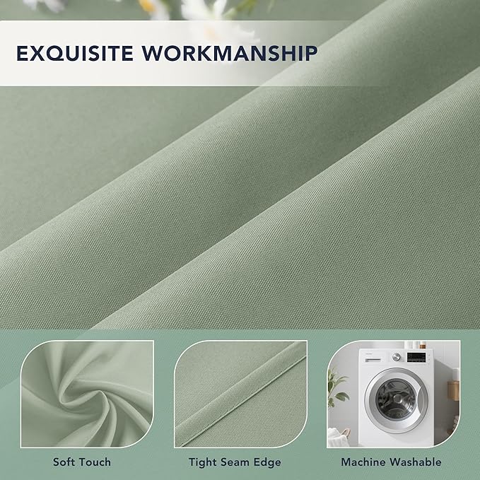 Outdoor Curtains for Patio Waterproof - 6 Panels Privacy Weatherproof Outside Curtains with Grommets for Pergola, Gazebo, Porch, Cabana, Balcony, 54 x 84 Inch, Sage Green RichSets