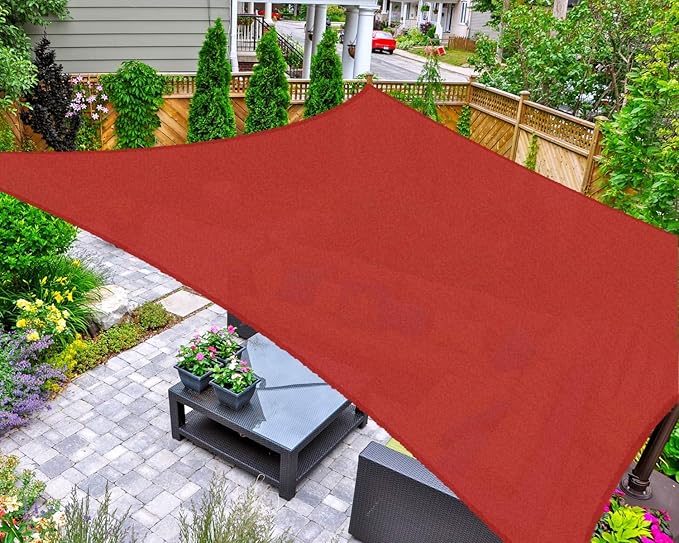 AsterOutdoor Sun Shade Sail Rectangle 16' x 20' UV Block Canopy for Patio Backyard Lawn Garden Outdoor Activities, Terra AsterOutdoor