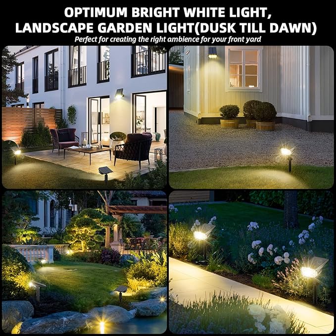 3 Brightness Modes Solar Outdoor Lights with Super Bright 40LEDs, 360 Adjustable Lighting Angle, USB Charging, Longer Working Time, Waterproof, Patio, Porch, Driveway LEREKAM