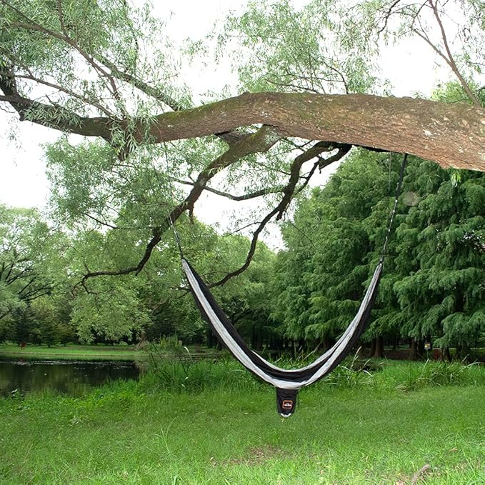 Camping Hammock, Super Lightweight Portable Parachute Hammock with Two Tree Straps Single or Double Nylon Travel Tree Hammocks for Camping Backpacking Hiking AnorTrek
