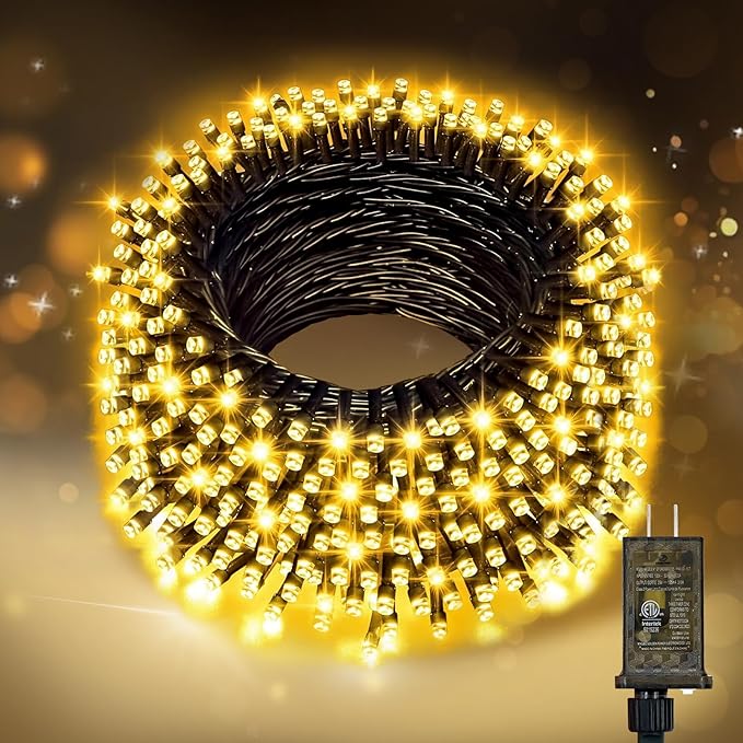 Nisocy 200 LED Christmas Connectable String Lights Outdoor Waterproof – Warm White Fairy Lights with Plug, Tree Lights for Patio, Garden, Bedroom, Wedding, Party, Decor (66FT) NISOCYLighting
