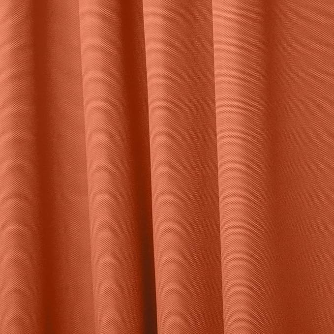 Exclusive Home Cabana Solid Indoor/Outdoor Light Filtering Hook-and-Loop Tab Top Curtain Panel Pair, 54"x84", Mecca Orange Exclusive+Home