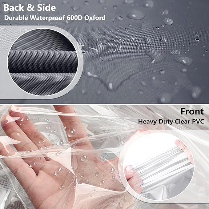 Waterproof Shelf Cover,600D Heavy Duty Dustproof Storage Wire Rack Covers,Outdoor Shelving Covers for Wire Shelves with Zipper 36''x14''x54'',Clear Front. Dalema