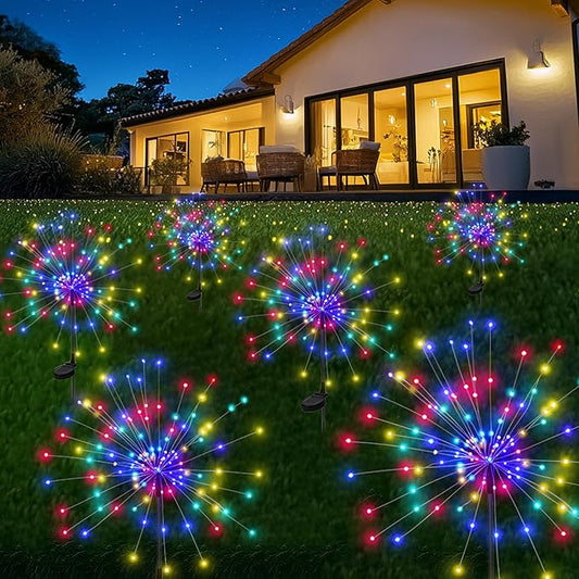 Garden Decor Solar Lights Outdoor,120LED Waterproof Colorful Solar Fairy Garden Lights for Outdoor Decoration,Yard, Patio, Porch,Flower Pot,Pathway,Christmas (6Pack) PEVOROS
