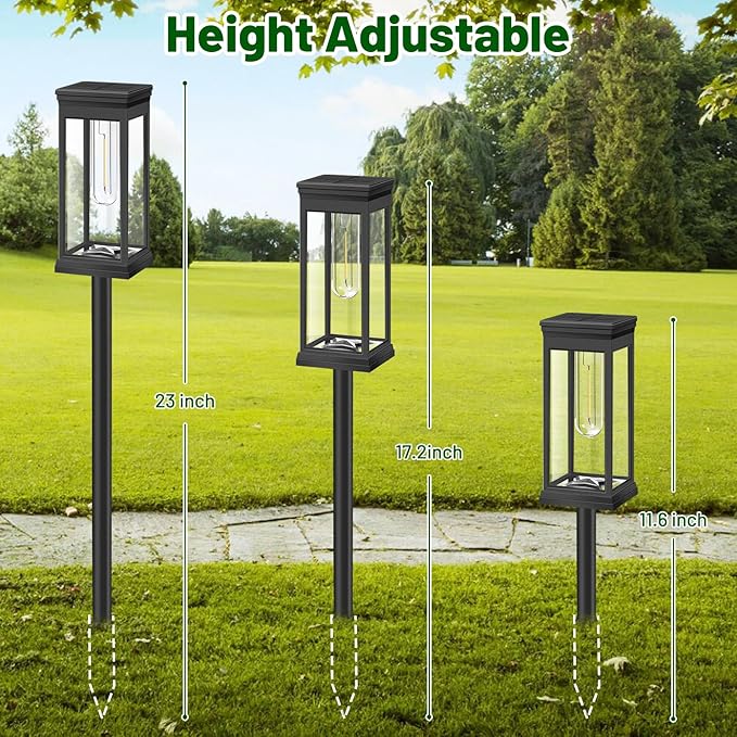 BesLowe Upgraded Solar Pathway Lights Outdoor, 12-Pack Large LED Solar Light Outdoor Waterproof, Super Bright Outside Lights for Yard, Sun-Powered Landscape Lighting for Garden Walkway, Warm White BringYouBrightFuture