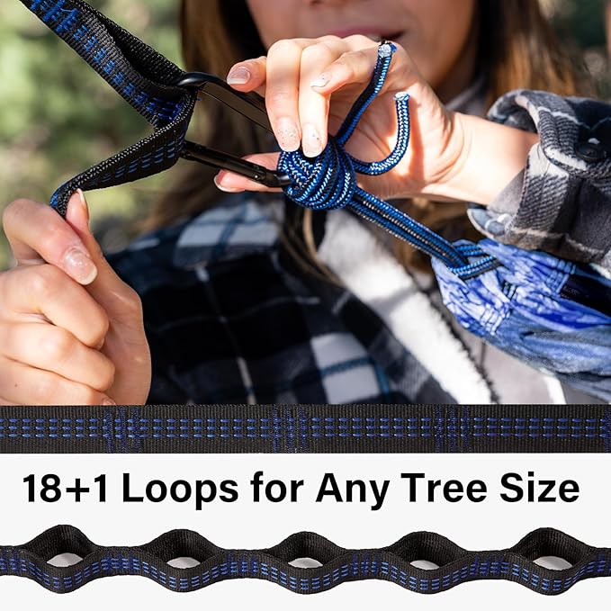 Kootek Camping Hammock, Portable Hammocks with Tree Straps & Attached Carry Bag, Camping Essentials Gear, Perfect for Outside Indoor Hiking Beach Backpack Travel Kootek