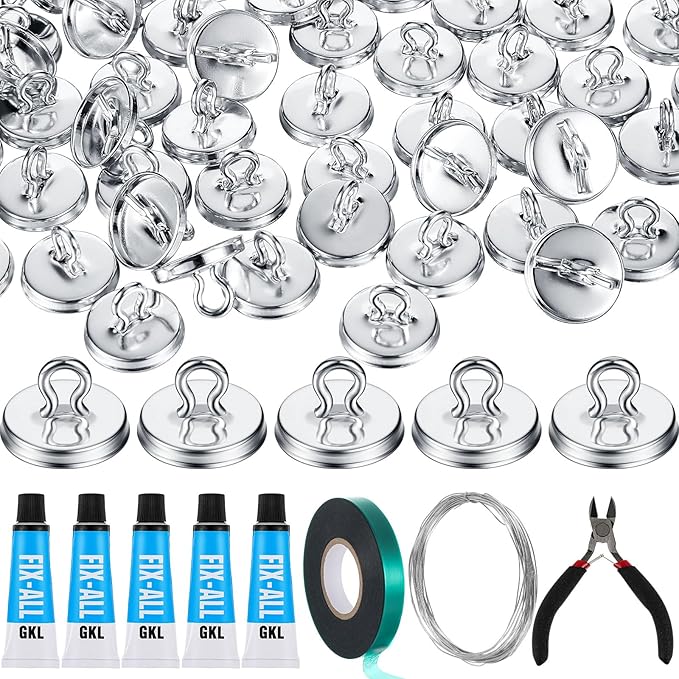 WILLBOND Plant Anchor Kit, 80 Pcs Vine Anchors 5 Pack Silicone Adhesive Sealant Garden Tie Tape Metal Wire Wire Cutters for Spring Trellis Vine and Stucco Brick Wall Climbing Plants Supplies(Silver) Willbond+Technology+Limited