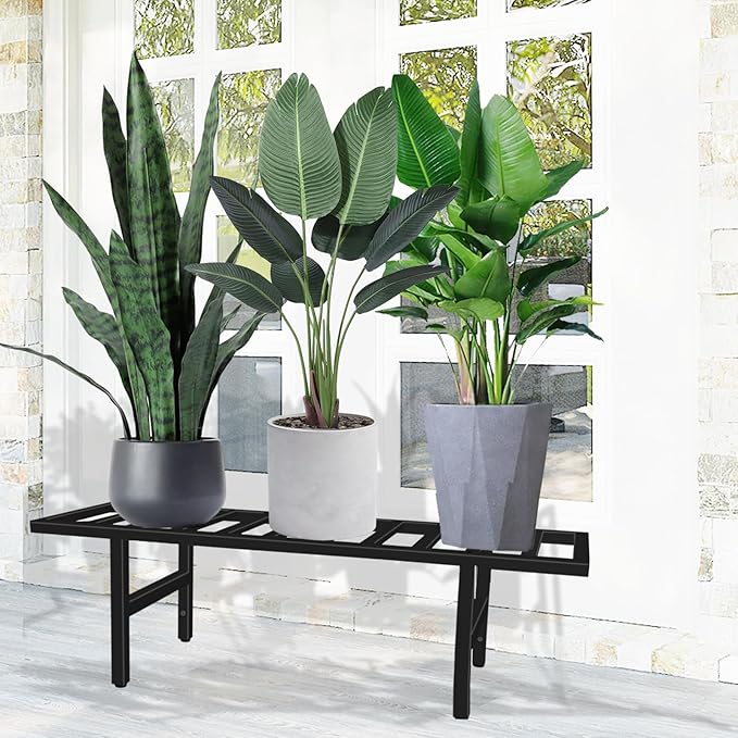Plant Stand Indoor Outdoor, Heavy Duty Iron Pedestal Stands Metal Plant Stand for Indoor Outdoor, 1-Tier Sturdy Flower Stand Display Plant Shelf Rootora