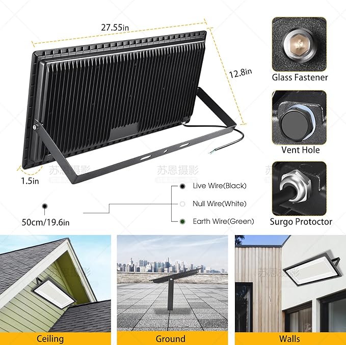 800W 2pack LED Flood Lights,3700 watt Equivalent 89500LM Super Bright Outdoor LED Arena Lights 100-277V IP65 Waterproof 5000K Daylight Commercial Lighting for Stadium,Backyard, Parking lot etc XYCN