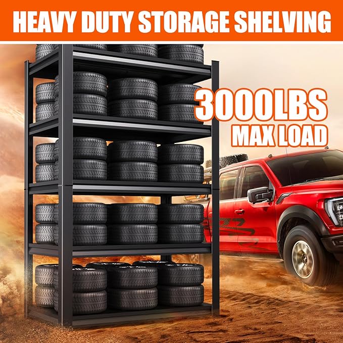Garage Shelving-2050 lbs 5 Tier Storage Shelves,Adjustable Heavy Duty Metal Shelving Unit and Storage Large Rack,Utility Steel Shelf for Warehouse Industrial Pantry Basement Organizers 71"x46"x20" Rootora