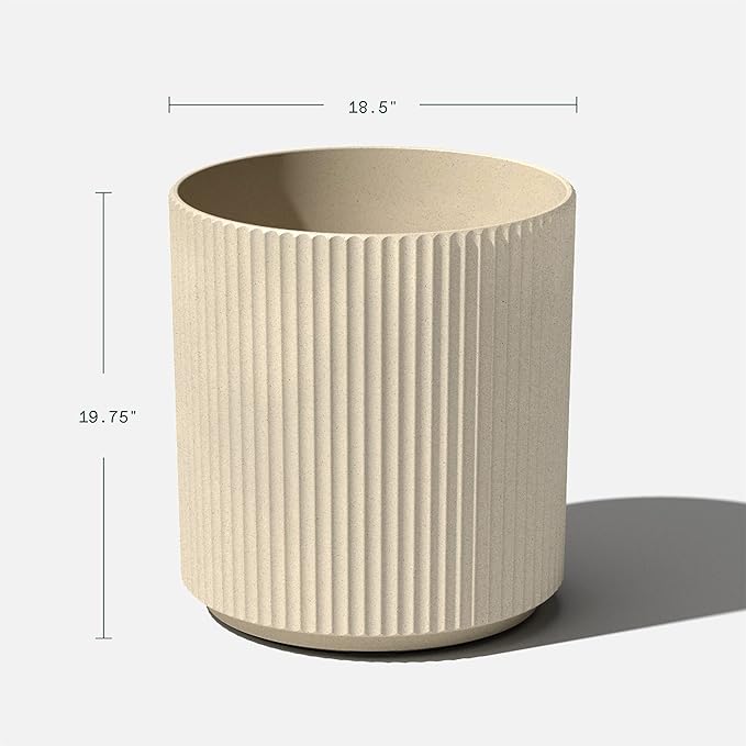 Veradek Round Demi Planter Pots for Indoor/Outdoor Garden Use, Made from Plastic-Concrete Mix with Drainage Holes, Perfect for Small to Large Succulent Plants, Flowers, Modern Interior Plants VeradekOutdoor