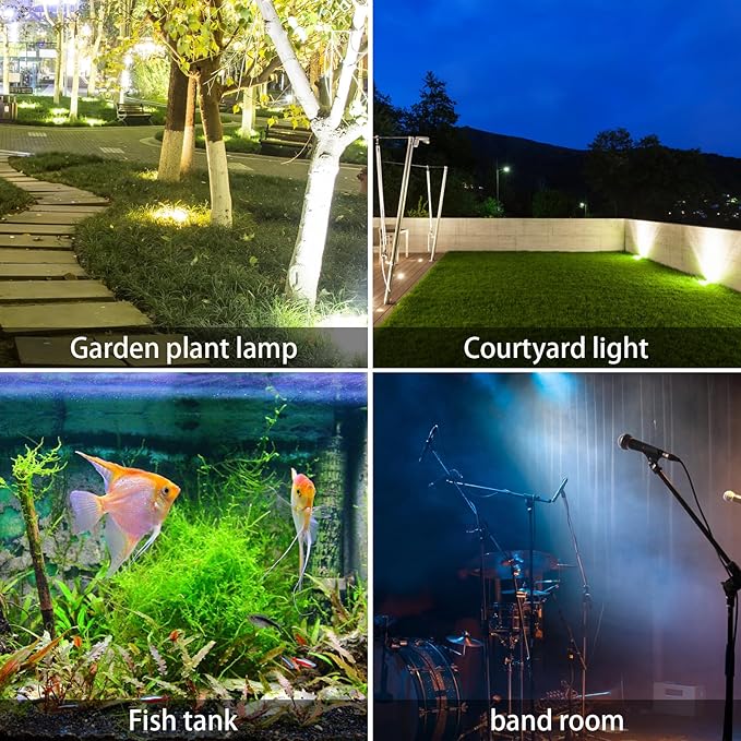 AVEKI Solar Pond Spotlights, 12 LED Solar Underwater Lights with Dual Head Waterproof Submarine Landscape Spotlight Security Lighting for Outdoor Patio Ganden Fountain Pond… (White, Single Head) AVEKI