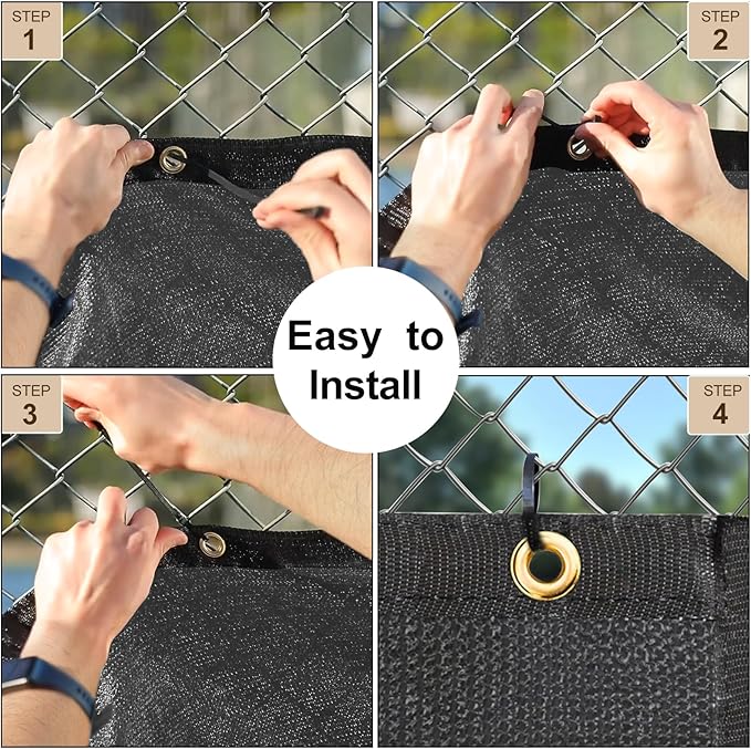 UPGRADE Privacy Fence Screen 6'x20' Dark Grey Outdoor 90% Visibility Blockage 170 GSM Mesh Shade Cover Panels for Backyard,Balcony,Home Decoration with Zip Ties,Customized Avaliable UPGRADE