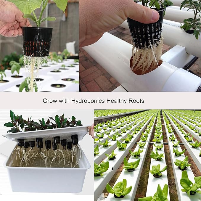 ORIMERC 12 Pack 3 inch Net Cups Pots with 12 feet Hydroponics Self Watering Wick & 12 Plant Labels Aquaponics Mason Jar Bucket Insert Orchid kratky Vegetable Garden Growing Netted Basket Slotted Mesh OrimercGarden