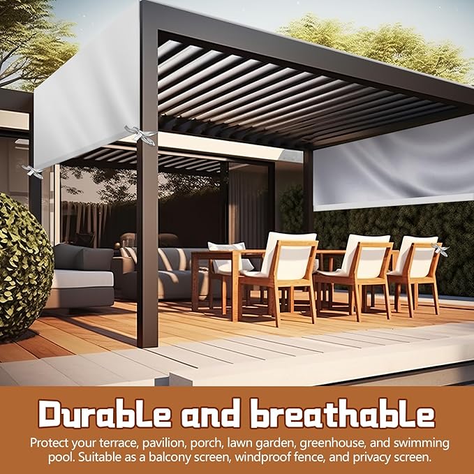 Universal Pergola Replacement Canopy Outdoor Canopy Shade Cover Waterproof Shade Top Cover for Outdoor Patio Porch Backyard(12 x 10 ft,Beige) Wowangce
