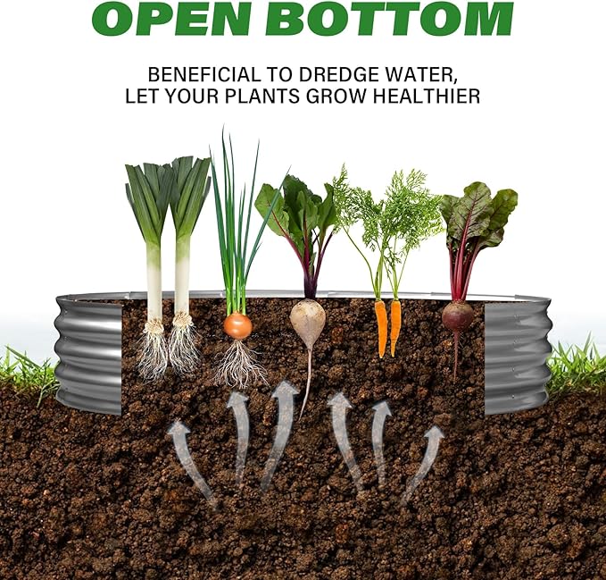 Galvanized Raised Garden Bed for Outdoor: 4X2X1ft Durable Metal Vegetable Plant Container Kit（2 Pack） Rootora