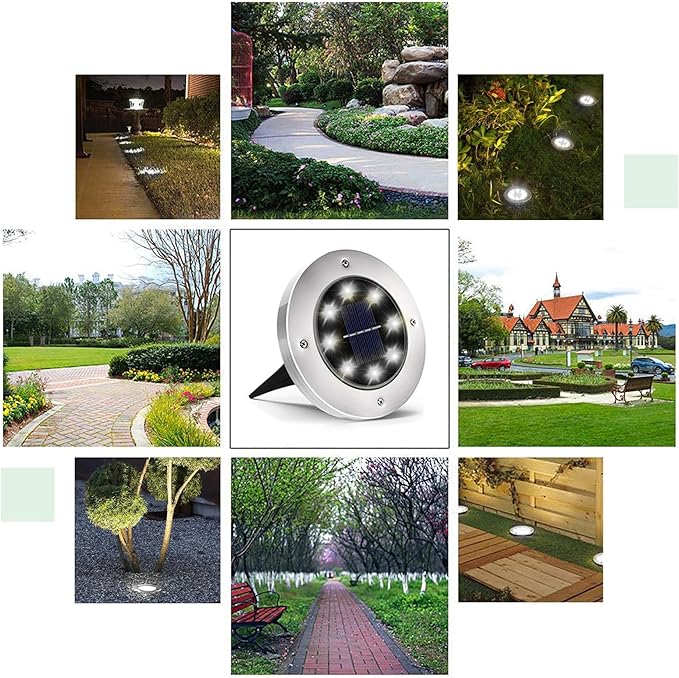 INCX 4.6 inch Solar Lights Outdoor Waterproof, 16 Pack Solar Light for Outside, Garden Lights Landscape Lighting for Patio Pathway Lawn Yard Deck Driveway Walkway, Cold White INCX