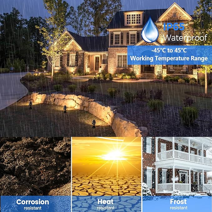 Gardencoin Solid Brass Outdoor Landscape Spotlights, 12V Heavy Duty Low Voltage Landscape Lighting, LED Spot Light Fixture Waterproof, Bronze Uplight Without MR16 Bulb (Classic, 12pack) Gardencoin