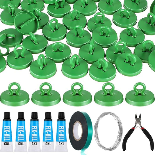 WILLBOND Plant Anchor Kit, 80 Pcs Vine Anchors 5 Pack Silicone Adhesive Sealant Garden Tie Tape Metal Wire Wire Cutters for Spring Trellis Vine and Stucco Brick Wall Climbing Plants Supplies(Green) Willbond+Technology+Limited