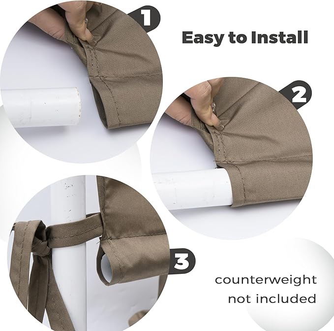 Universal Canopy Cover Replacement for 17x6.8 Ft Outdoor Pergola Structure, Garden Pergola Shade for Gazebo Patio Porch Balcony, Outdoor Waterproof Pergola Canopy Top(Cover Only) (Khaki) TNGAN